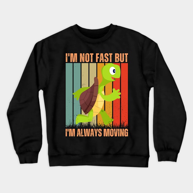 funny turtle running Crewneck Sweatshirt by Drawab Designs